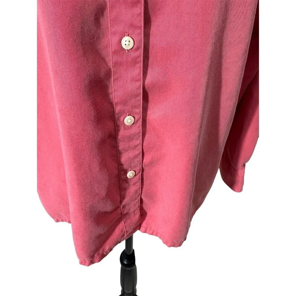 L.L.Bean Womens Button-Up Shirt Size L Mauve Pink Long Sleeve Collared - Picture 3 of 10